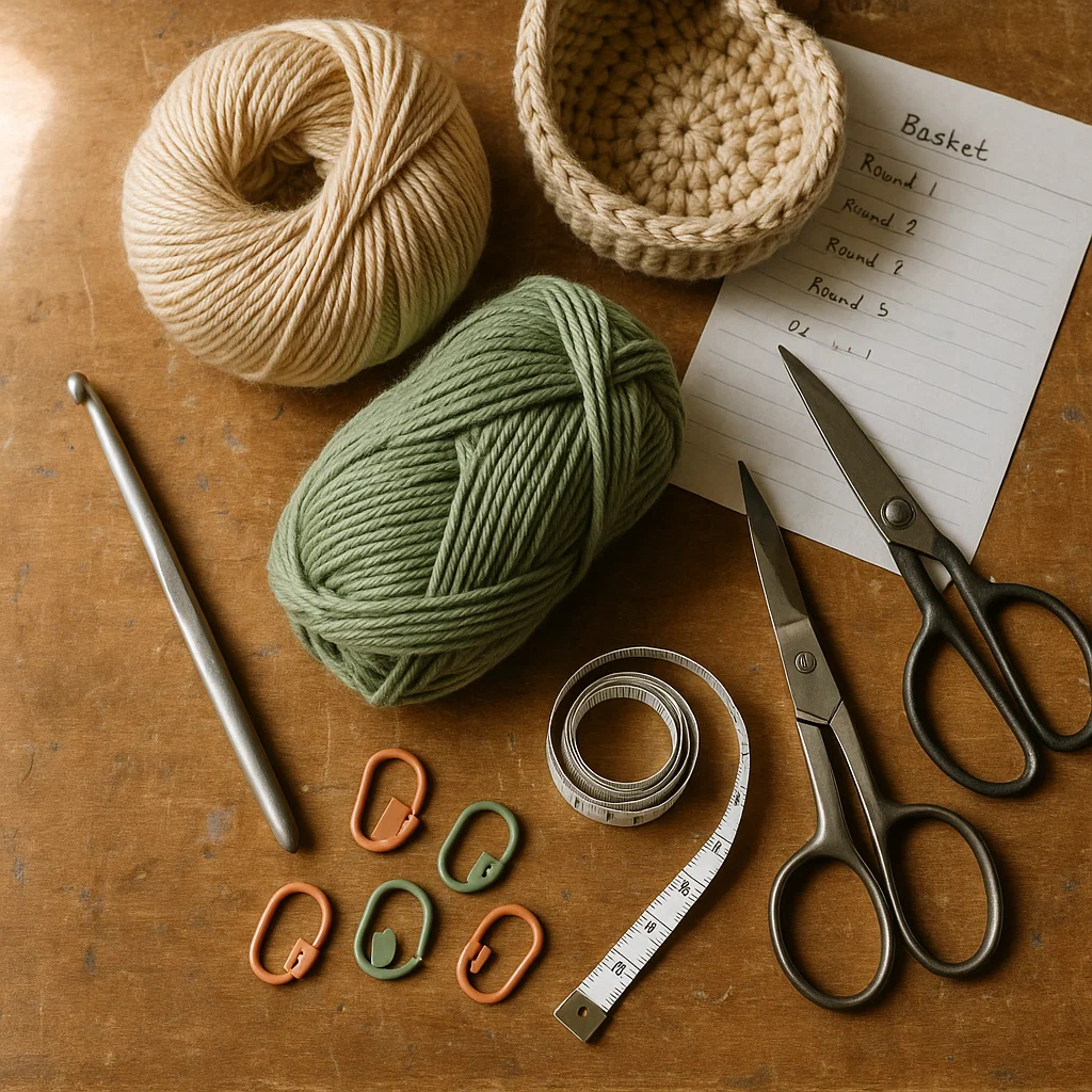 Neutral-toned modern crochet storage container