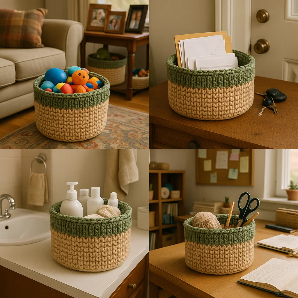 Functional and stylish modern crochet basket