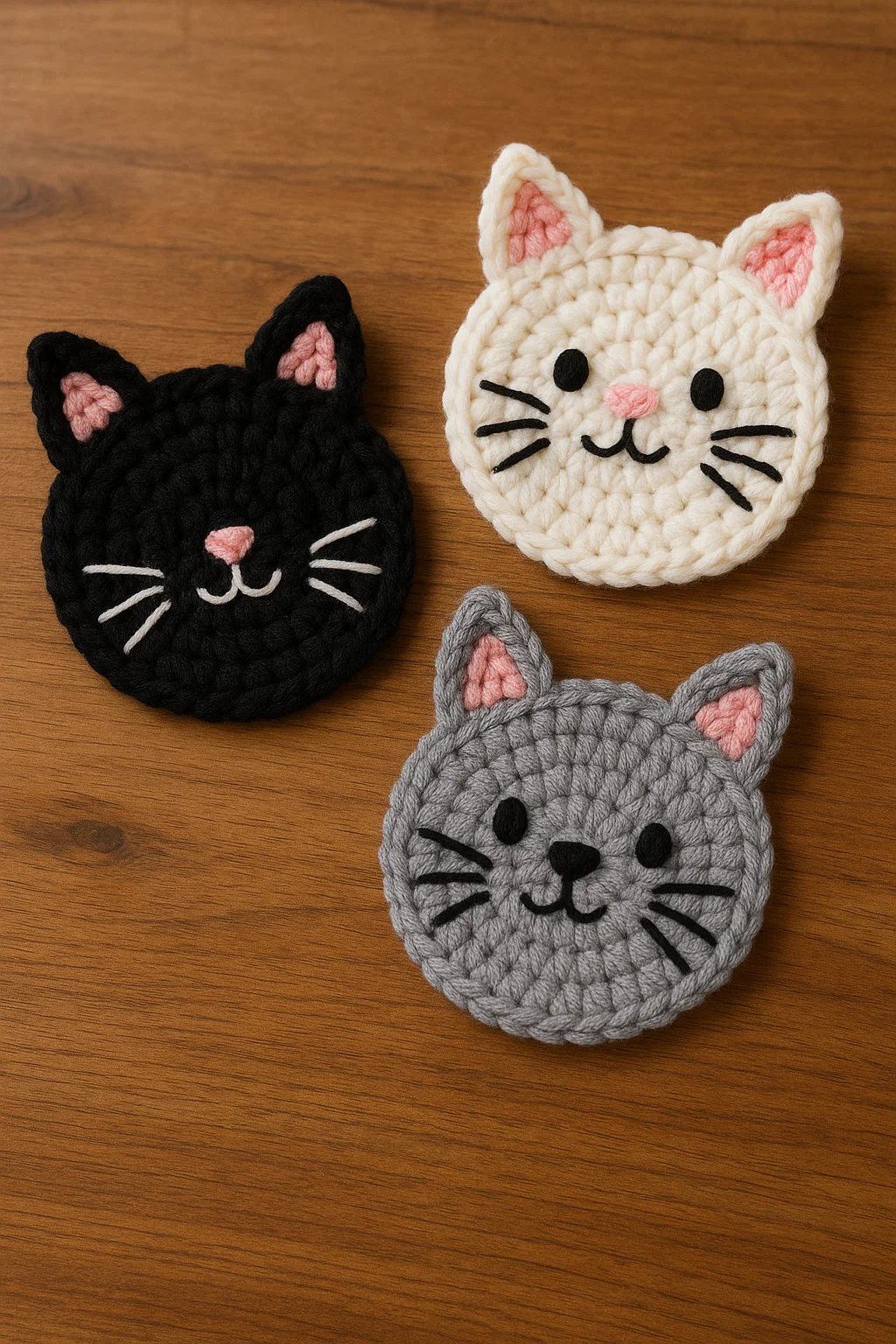 Crochet Cat Face Coasters: Master Adorable Functional Home Décor