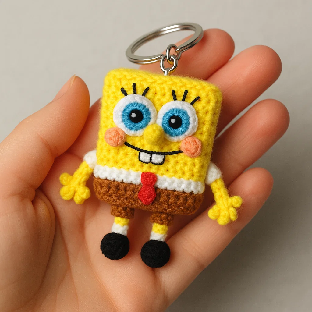Amigurumi SpongeBob Keychain